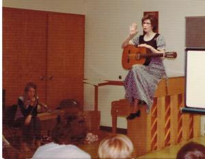 Sue sings to the Monmouth Ward in 1973